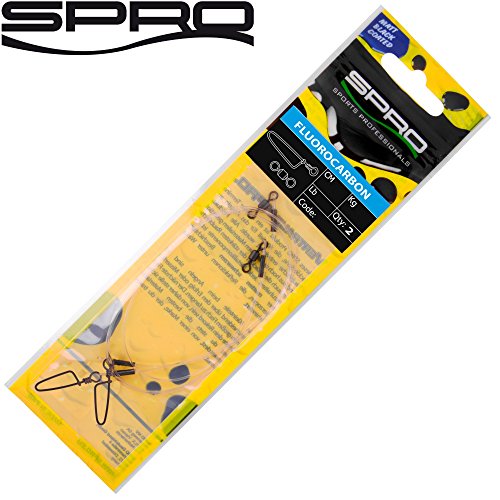 Spro Matt Black Leader Fluorocarbon - 2 Spinnvorfächer zum Spinnfischen auf Hecht & Zander, Hechtvorfach, Fluoro Spinnvorfach, Länge/Tragkraft:40cm - 100lbs - 45kg von Spro