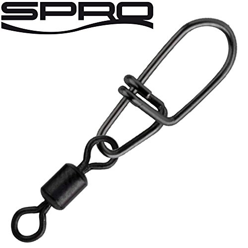 Spro Matt Black Secure Snap + Rolling Swivel - 5 Snaps zum Spinnfischen auf Hecht, Barsch & Zander, Einhänger zum Spinnangeln, Größe/Tragkraft:Gr. 4+5 / 32kg Spro Matt Black Secure Snap + Rolling Swivel - 5 Snaps zum Spinnfischen auf Hecht, Barsch & Zander, Einhänger zum Spinnangeln, Größe/Tragkraft:Gr. 4+5 / 32kg von Spro