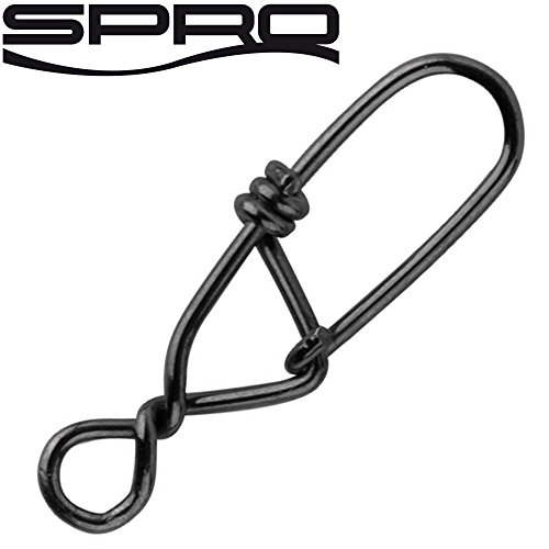 Spro Matt Black Snagless Snap - Einhänger zum Spinnfischen, Snaps für Spinnvorfach, Hechtwirbel, Stahlvorfach, Hechtmontage, Größe/Tragkraft/Packungsinhalt:Gr. 3 / 30kg / 15 Stück Spro Matt Black Snagless Snap - Einhänger zum Spinnfischen, Snaps für Spinnvorfach, Hechtwirbel, Stahlvorfach, Hechtmontage, Größe/Tragkraft/Packungsinhalt:Gr. 3 / 30kg / 15 Stück von Spro