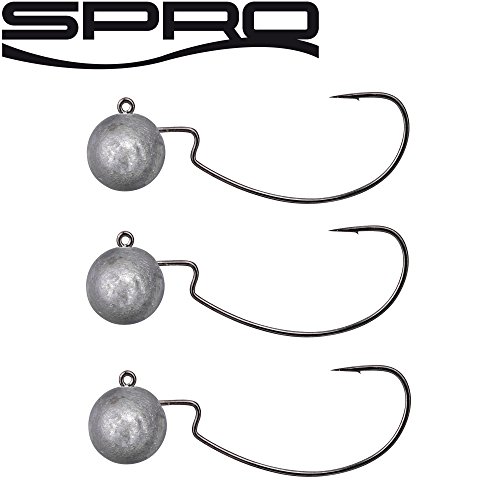 Spro Offset Jighead Jig 71-3 Jigköpfe mit Offsethaken für Gummiköder, Jighaken für Gummifisch, Bleikopf für Jigs & Shads, Größe:10g / Gr. 4/0 von Spro