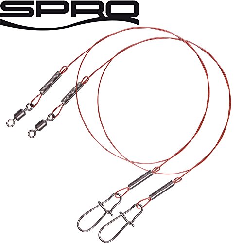 Spro Pike Fighter Wire Leader 1x7-2 Stahlvorfächer zum Hechtangeln Vorfach für Hecht Spinnvorfach zum Spinnfischen Stahlvorfach, Länge/Tragkraft:30cm - 13.6kg von Spro