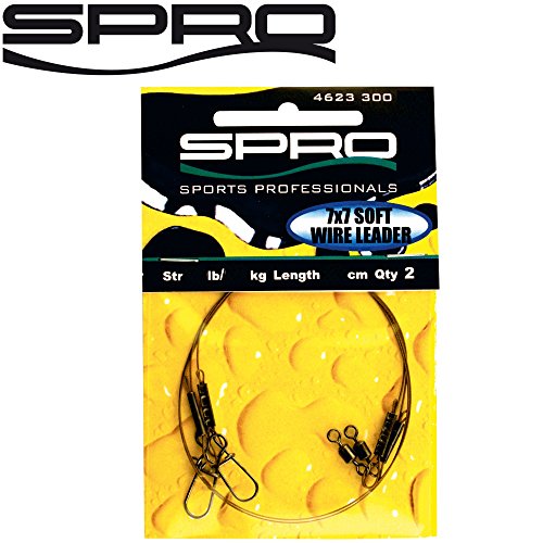 Spro Pike Fighter Wire Leader 7x7-2 Stahlvorfächer zum Raubfischangeln, Spinnvorfach zum Spinnfischen, Stahlvorfach Hechtvorfach, Länge/Tragkraft:30cm - 40lbs - 18.2kg von Spro