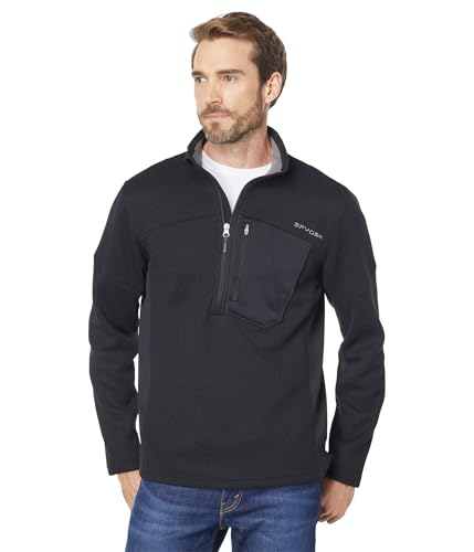 Spyder Men's Bandit Half Zip Fleece Jacket, Black, XL von Spyder