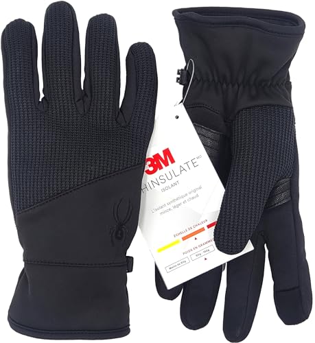 Spyder Core Conduct Handschuhe, Touchscreen-kompatibel, Leder-Handflächen-Patch, 360-Grad-Stretch, gestrickt, Schwarz, X-Large Spyder Core Conduct Handschuhe, Touchscreen-kompatibel, Leder-Handflächen-Patch, 360-Grad-Stretch, gestrickt, Schwarz, X-Large von Spyder