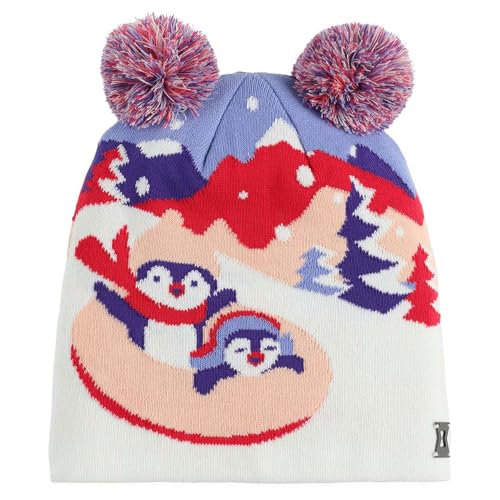 Spyder Mädchen Penguin Double Pom Hat Muetze, Multi, XS-S EU Spyder Mädchen Penguin Double Pom Hat Muetze, Multi, XS-S EU von Spyder