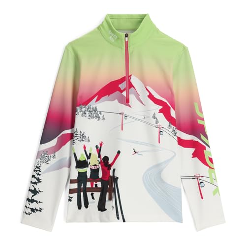 Spyder Sunset Zip T-Neck, Girls, Lime Ice, S von Spyder