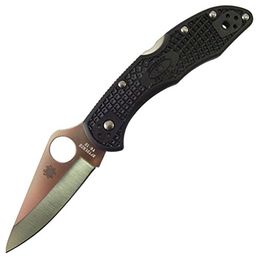 Delica 4, Black FRN Handle, Plain von Spyderco