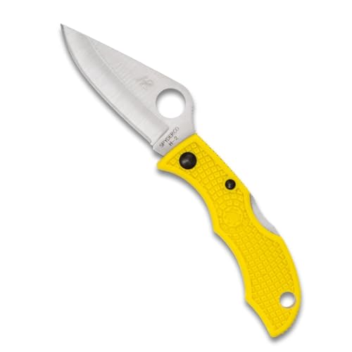 Ladybug Salt, Yellow FRN Handle, Plain von Spyderco