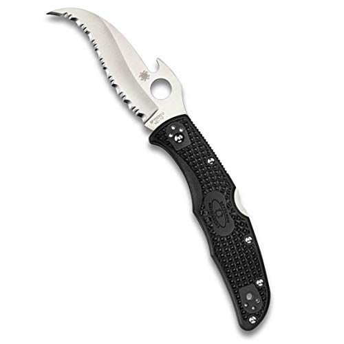 Spyderco, Taschenmesser, Matriarch 2 Lockback, Klinge: 8.9 cm, schwarz, Klappmesser, Wellenschliff, Taschenclip, satin finish Spyderco, Taschenmesser, Matriarch 2 Lockback, Klinge: 8.9 cm, schwarz, Klappmesser, Wellenschliff, Taschenclip, satin finish von Spyderco
