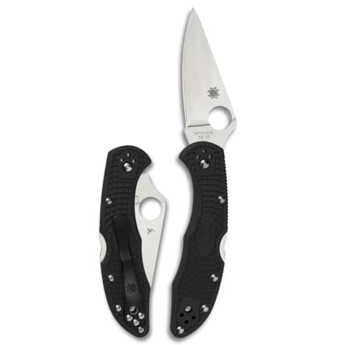 Spyderco 400313 Unisex – Erwachsene Einhandmesser Delica4 Lightweight Flat Ground, Schwarz, One Size von Spyderco