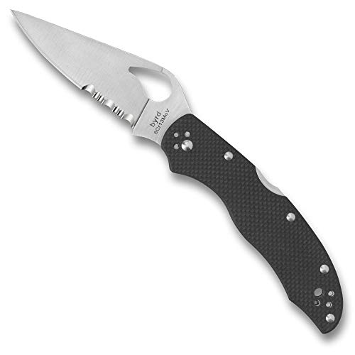 Spyderco Byrd Knives Harrier 2 BY01GPS2 Black G10 Stainless Pocket Knife von Spyderco