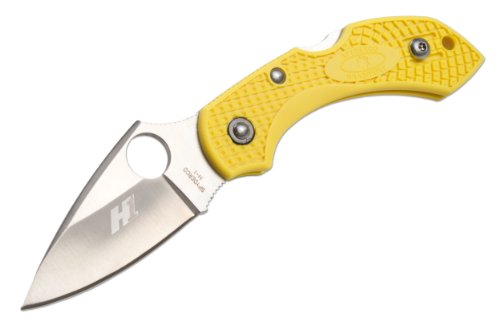 Spyderco C28PYL2 Dragonfly 2 Salt Plain Taschenmesser aus H1-Stahl und signalfarbenem fiberglasverstärktem Nylon in der Farbe Gelb - 14,10 cm von Spyderco