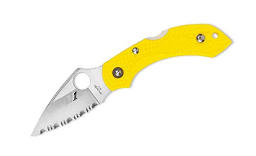 Spyderco C28SYL2 Unisex – Erwachsene Taschenmesser Dragonfly 2 Salt Serrated, gelb, 14.1 von Spyderco