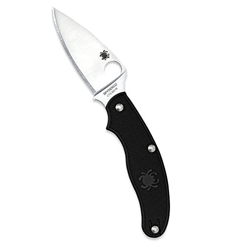 Spyderco C94PBK Erwachsene Messer UK Leichtgewichtiges Geradkantiges mit Blattförmiger Klinge, Schwarz Spyderco C94PBK Erwachsene Messer UK Leichtgewichtiges Geradkantiges mit Blattförmiger Klinge, Schwarz von Spyderco