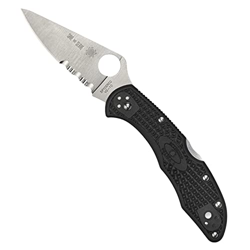 Spyderco Delica 4 Leichtes Messer mit flach geschliffener Stahlklinge und Wildland Firefighter Foundation Black FRN Griff - CombinationEdge - C11FPSBKRD Spyderco Delica 4 Leichtes Messer mit flach geschliffener Stahlklinge und Wildland Firefighter Foundation Black FRN Griff - CombinationEdge - C11FPSBKRD von Spyderco