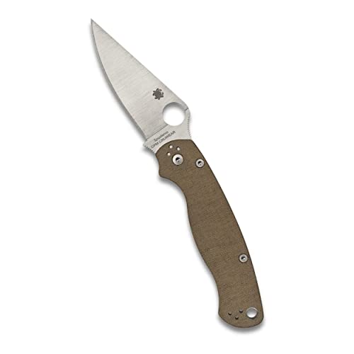 Spyderco Knives Brown Canvas Micarta para Millie 2 Compression Lock Cru-Wear Steel Pocket Knife C81MPCW2 von Spyderco