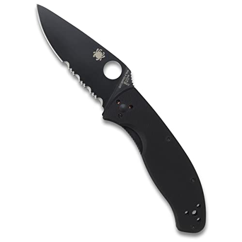 Spyderco Men's Tenacious Black Blade Serrated, Schwarz, small von Spyderco