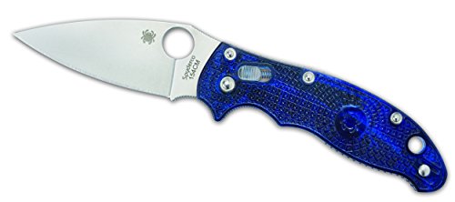 Spyderco Messer Manix 2 Transluscent Handle Blue Plain, blau, One Size Spyderco Messer Manix 2 Transluscent Handle Blue Plain, blau, One Size von Spyderco