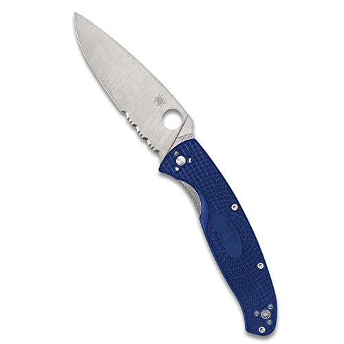 Spyderco Resilience Leichtes Klappmesser mit CPM S35VN Edelstahlklinge und robustem blauem FRN-Griff - CombinationEdge - C142PSBL Spyderco Resilience Leichtes Klappmesser mit CPM S35VN Edelstahlklinge und robustem blauem FRN-Griff - CombinationEdge - C142PSBL von Spyderco