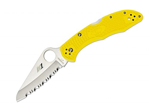 Spyderco Salt 2 Yellow Serrated Taschenmesser Gelb, Klingenlänge: 7,6 cm, 01SP231 von Spyderco