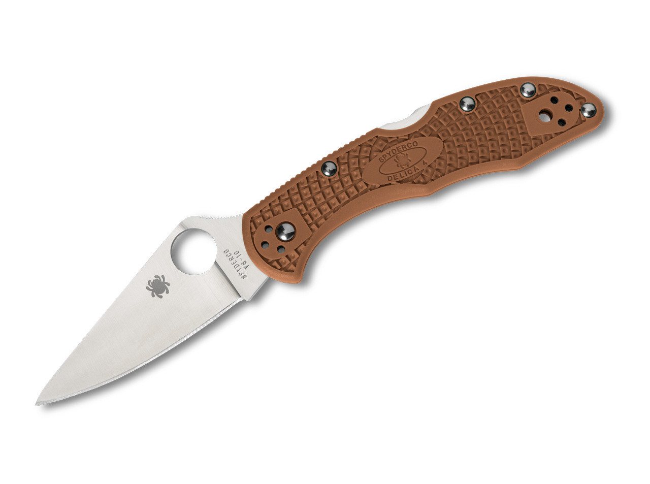 Spyderco Taschenmesser Spyderco Delica Flat Ground Braun, VG-10-Klinge: 7,5 cm von Spyderco