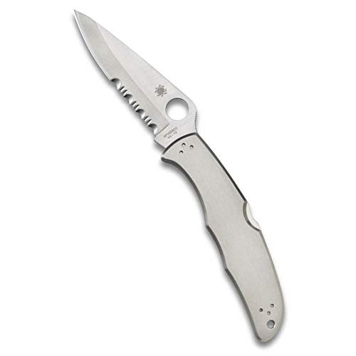 Spyderco Unisex-Adult C10PS Endura 4, Stainless Steel Handle, ComboEdge, Silver, small von Spyderco