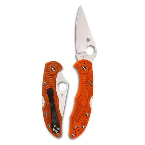 Spyderco Unisex – Erwachsene Klappmesser-Klingenlänge: 7.62 cm-Delica Lockback Orange, Mehrfarbig, normal, SC11FPOR-BRK von Spyderco