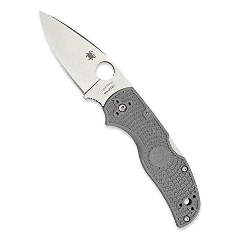 Spyderco Unisex – Erwachsene, Messerschutz, Native 5 Lockback Maxamet, Klinge: 7.6 cm, Rot, Scheide, Messer Etui, Tasche, Taschenclip, Satin Finish, grau, normal, C41PGY5 von Spyderco