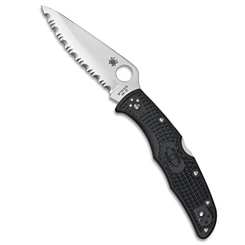 Spyderco Unisex – Erwachsene, Taschenmesser, Endura 4 Lockback, Klinge: 9.5 cm, schwarz, Klappmesser, Wellenschliff, Taschenclip, Mehrfarbig, normal, 000968 von Spyderco