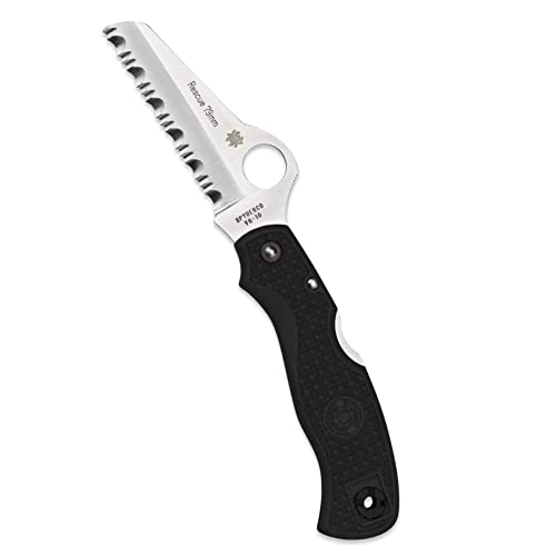 Spyderco Rescue Jr., Black FRN Handle, Serrated von Spyderco