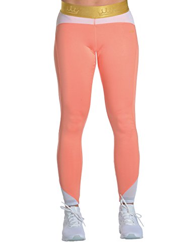 Squat Queen Leggings lang "Peachy Salmon", coral/weiß, Größe L, 1er Pack von Squat Queen