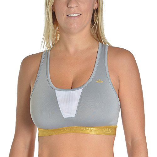 Squat Queen Sport-BH "London Sky", grau/weiß, Größe M, 1er Pack von Squat Queen