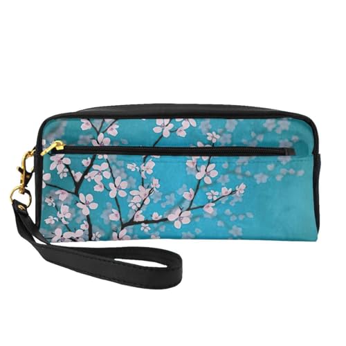 Kleine Make-up-Tasche mit japanischen Kirschblumen, Make-up-Tasche, Reise-Kosmetik-Organizer mit Reißverschluss für Damen, Schwarz , Einheitsgröße, Kosmetiktasche von StOlmx