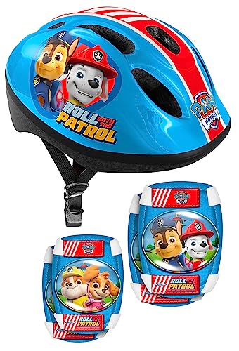 STAMP Unisex-Youth Helmet + Elbow & Knee Pads PAW Patrol, Blue/RED, S STAMP Unisex-Youth Helmet + Elbow & Knee Pads PAW Patrol, Blue/RED, S von Stamp