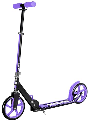 STAMP JB200002 Technical ZUSAMMENKLAPPBARER SCOOTER-200MM-mit SKIDS Control Girl Foldable Adjustable Scooter 200 LILA with Kickstand, Purple, Schwarz/Purpurrot von Stamp