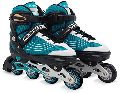 STAMP Unisex-Adult Patins en Ligne Ajustable semi-Soft SKIDS Control Oxygen T. 42-45, Blue-Black von Stamp