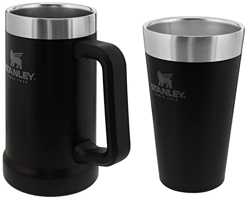 Stanley Adventure Vacuum Stein 709 ml / 24oz Matte Black – Beer Stein mit Henkel für 7 Stunden kalt & Adventure Stacking Beer Pint 473 ml / 16OZ Matte Black - Edelstahlbecher hält 4 Stunden kalt Stanley Adventure Vacuum Stein 709 ml / 24oz Matte Black – Beer Stein mit Henkel für 7 Stunden kalt & Adventure Stacking Beer Pint 473 ml / 16OZ Matte Black - Edelstahlbecher hält 4 Stunden kalt von STANLEY