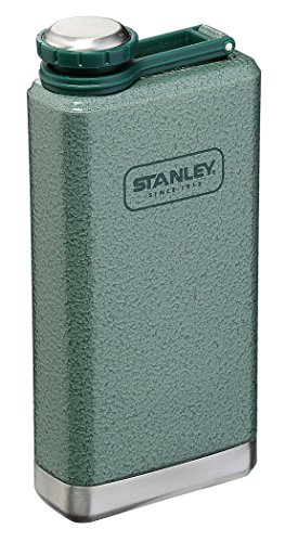 Stanley Adventure großer Flachmann, 0.23 L, Hammertone Green, 18/8 Edelstahl, Auslaufsicher, mit Deckelsicherung von STANLEY