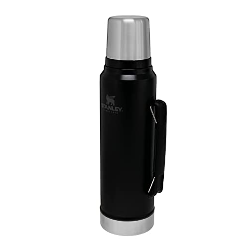 Stanley Classic Legendary Thermosflasche 1L - Thermos Hält 24 Stunden Heiß oder Kalt - Edelstahl Thermoskanne - BPA-Frei - Spülmaschinenfest - Matte Black von STANLEY