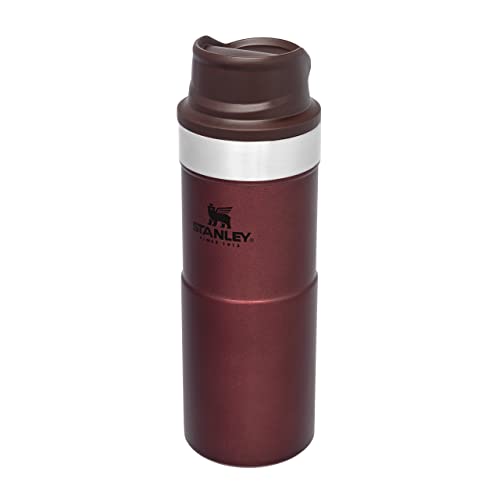 Stanley Trigger Action Thermobecher 0.35L - Hält 5 Stunden Heiß - Kaffeebecher To Go Auslaufsicher - Thermosflasche für Kaffee, Tee & Wasser - BPA-Frei - Edelstahl - Spülmaschinenfest - Wine von STANLEY