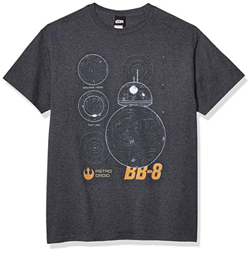 Star Wars Beebee T-Shirt für Herren, Charcoal Heather, XX-Large von Star Wars