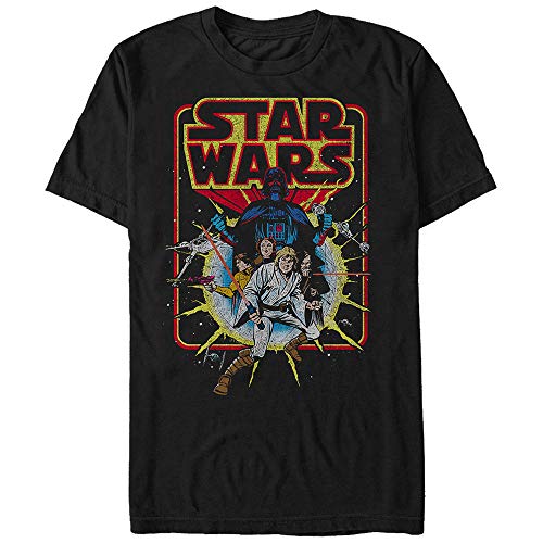 Star Wars Herren Old School Comic Graphic T-Shirt, Schwarz, XXL Star Wars Herren Old School Comic Graphic T-Shirt, Schwarz, XXL von Star Wars