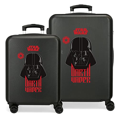 Star wars Squad Darh Vader Juego de Maletas Negro 55/65 cms Rígida ABS Cierre de combinación Lateral 56L 6 kgs 4 Ruedas Dobles Equipaje Mano von Star Wars