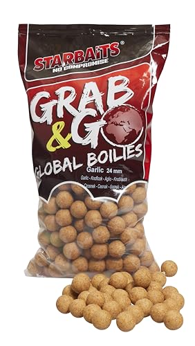 Starbaits Bouillettes Grab And Go Global Boilies Knoblauch, 2,5 kg, 24 mm, 17168 von Starbaits