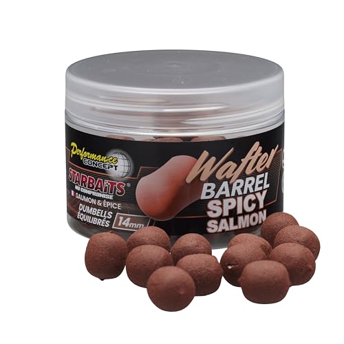 Starbaits Bouillettes Performance Concept Spicy Lachs-Wafter Barrel – 50 g – D.14 mm – Marron – 44637 von Starbaits