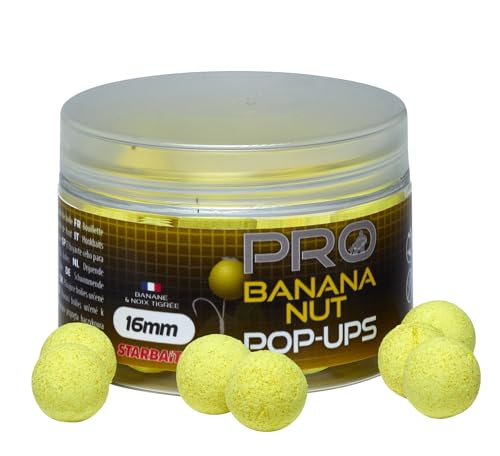 Starbaits Bouillettes Pro Bananennuss Pop Up – 50 g – D.16 mm – Jaune – 84388 von Starbaits