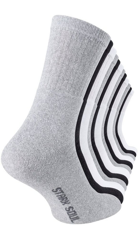 Stark Soul® Tennissocken Crew Socken - 6 oder 12 Paar Tennissocken, Freizeitsocken (12-Paar) in Schwarz, Weiß, oder Schwarz/Weiß/Grau von Stark Soul®