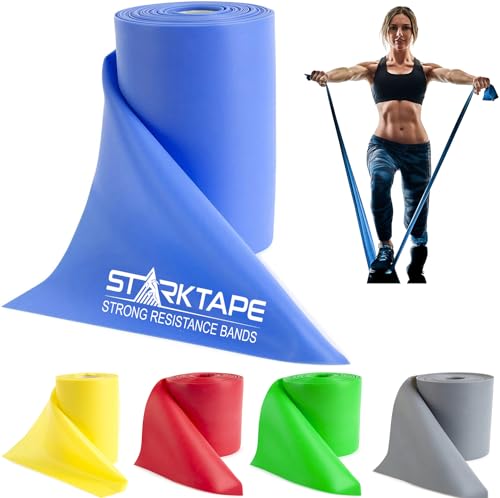 Starktape Resistance Bands Widerstandsbänder Latexfrei – Fitnessbänder für Home-Training, Physiotherapie, Pilates, Krafttraining und Rehabilitation - 46 Meter Blau Starktape Resistance Bands Widerstandsbänder Latexfrei – Fitnessbänder für Home-Training, Physiotherapie, Pilates, Krafttraining und Rehabilitation - 46 Meter Blau von Starktape