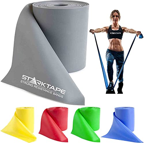 Starktape Resistance Bands Widerstandsbänder Latexfrei – Professional Fitnessbänder für Home-Training, Physiotherapie, Pilates, Krafttraining und Rehabilitation - 46 Meter Grau Starktape Resistance Bands Widerstandsbänder Latexfrei – Professional Fitnessbänder für Home-Training, Physiotherapie, Pilates, Krafttraining und Rehabilitation - 46 Meter Grau von Starktape