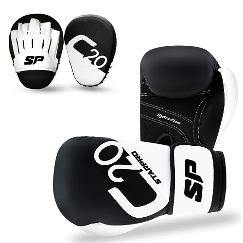 Starpro | C20 Boxhandschuhe & Box Pratzen für Harte Schläge & schnelles K.O. | Boxhandschuhe Männer, Boxhandschuhe Damen, Box Handschuh Herren Set, Boxen Sport, Box Training, Box Handschuhe von Starpro